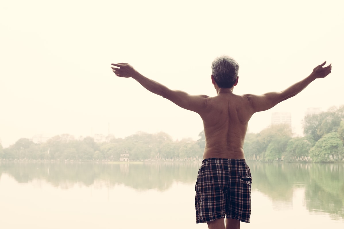 Morning meditation at sunrise